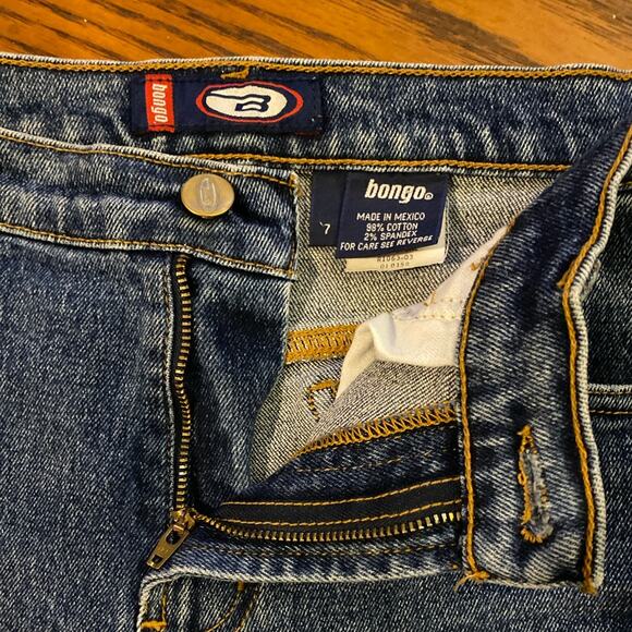 Vintage BONGO Zip Up Marilyn Jean Shorts Dark Stone Wash Size 7 Y2K 90s Denim - Picture 3 of 14